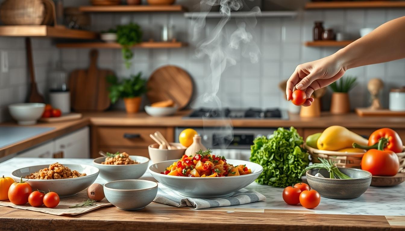 Ingredients prepared for a fast weeknight meal